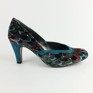 Lulu Guinness Multi Color Velvet Heels S8-22